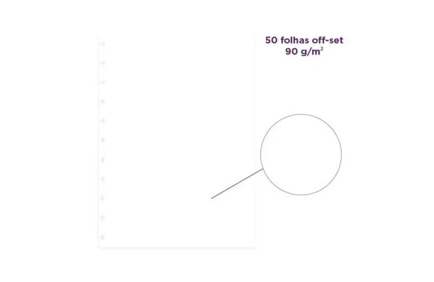 REFIL CADERNO INTELIGENTE LISO A5 90G 50 FOLHAS CIRA2002