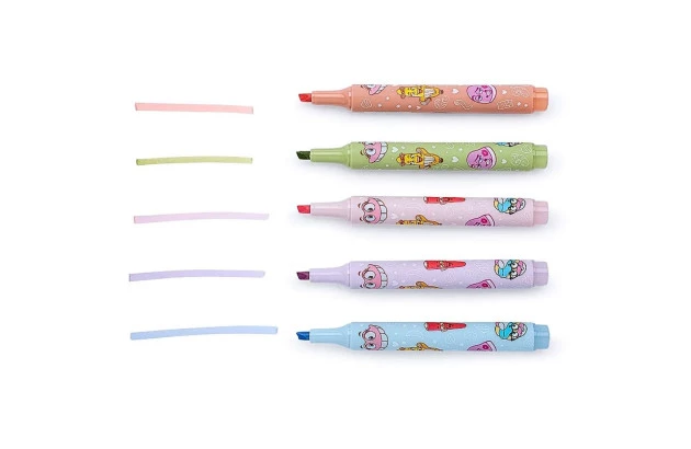 MARCA TEXTO CHANFRADO COM AROMA FINI | PONTA CHANFRADA CORES SORTIDAS - LEO&LEO