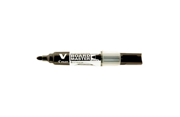 MARCADOR PARA QUADRO BRANCO RECARREGAVEL V-BOARD MASTER PRETO PILOT | PONTA MÉDIA