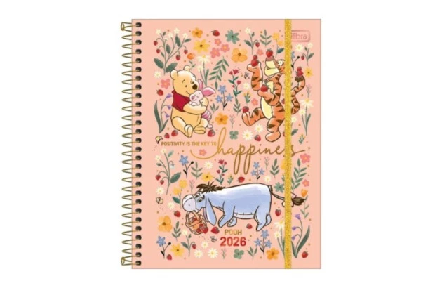AGENDA ESPIRAL PLANNER CAPA DURA M7 POOH 2026 TILIBRA