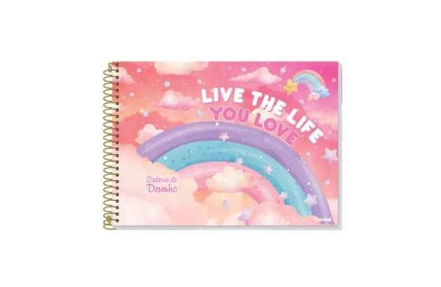 CADERNO DE DESENHO CAPA DURA 80 FOLHAS ARCO IRIS CREDEAL 278079