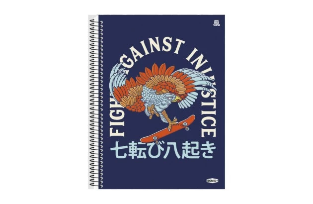 CADERNO CAPA DURA 15 MATERIAS 240 FOLHAS BOM D+ MASCULINO ANIMATIVA