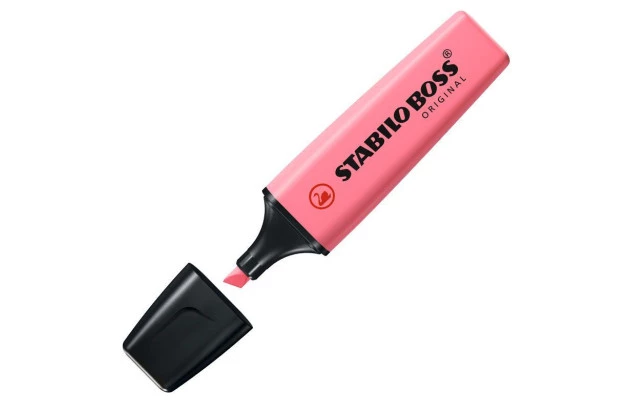 MARCA TEXTO STABILO PASTEL ROSA CEREJA 70/150 CHANFRADO TRAÇO 2 A 5MM CORES VIBRANTES