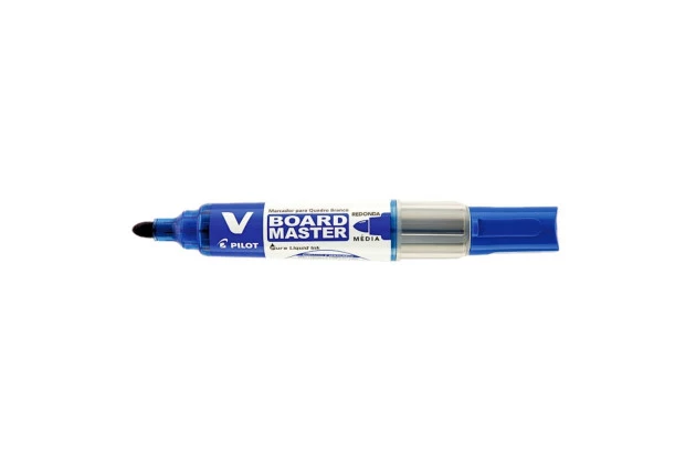 MARCADOR PARA QUADRO BRANCO RECARREGÁVEL V-BOARD MASTER AZUL PILOT | PONTA MÉDIA