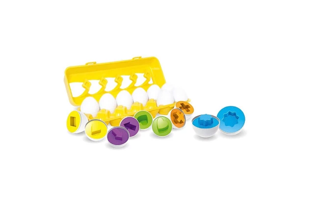 BRINQUEDO EDUCATIVO ENCAIXE OVOS - ENCAIXAR FORMAS GEOMETRICAS E CORES  +12 MESES | LINHA INCLUSIVA