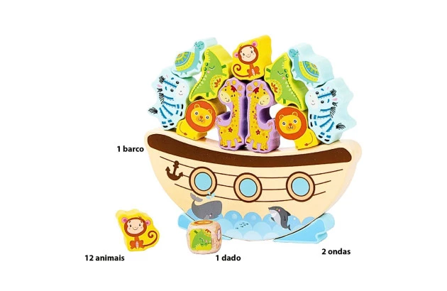 BRINQUEDO EDUCATIVO BALANÇA BARCO  EM MADEIRA +3ANOS - EDUCA PLAY |  LINHA INCLUSIVA