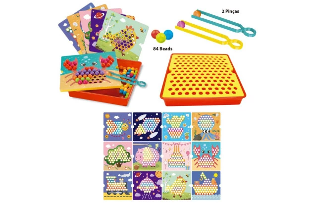 BRINQUEDO EDUCATIVO FOLLOW BEADS 12 DESAFIOS +3ANOS - EDUCA PLAY | LINHA INCLUSIVA