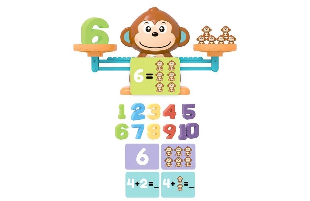 BRINQUEDO EDUCATIVO MONKEY BALANCE - APRENDA SOMAR BRICANDO  +3 ANOS | LINHA INCLUSIVA
