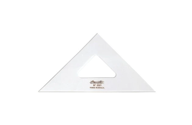 ESQUADRO ACRÍLICO 45° 45° 90° 21CM SEM ESCALA MODELO 2521 - TRIDENT
