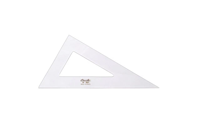 ESQUADRO ACRÍLICO 30° 60° 90° 21CM SEM ESCALA MODELO 2621 - TRIDENT