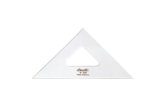 ESQUADRO ACRÍLICO 45° 45° 90° 26CM SEM ESCALA MODELO 2526 - TRIDENT