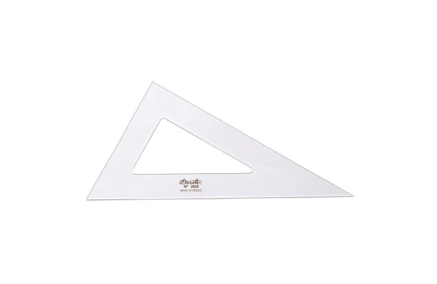 ESQUADRO ACRÍLICO 30° 60° 90° 26CM SEM ESCALA MODELO 2626 - TRIDENT