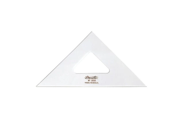 ESQUADRO ACRÍLICO 45° 45° 90° 32CM SEM ESCALA MODELO 2532 - TRIDENT