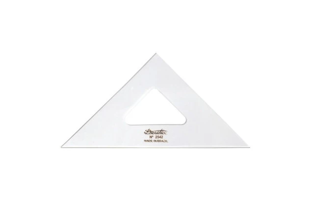 ESQUADRO ACRÍLICO 45° 45° 90° 42CM SEM ESCALA MODELO 2542 - TRIDENT