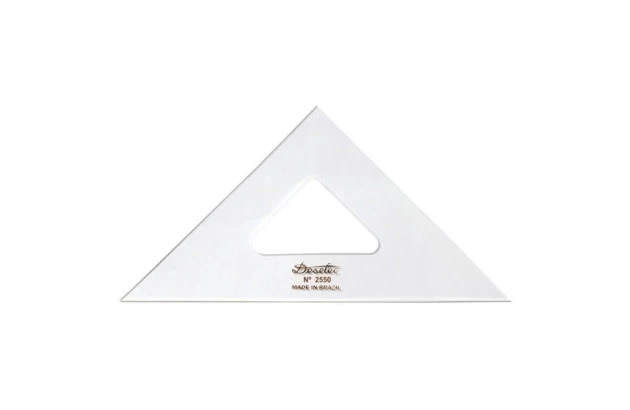 ESQUADRO ACRÍLICO 45° 45° 90° 50CM SEM ESCALA MODELO 2550 - TRIDENT