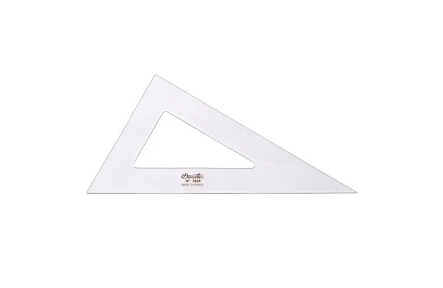 ESQUADRO ACRÍLICO 30° 60° 90° 50CM SEM ESCALA MODELO 2650 - TRIDENT