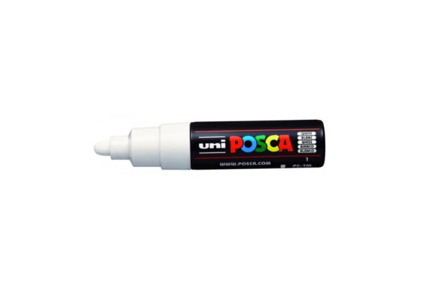 CANETA POSCA PC-7M 14.5 A 5.5 MM BRANCA BULLET UNI-BALL