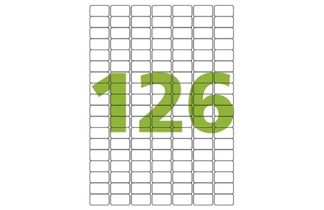 ETIQUETA ADESIVA A4 126 26X15MM 100 FOLHAS BRANCA - IMPRESSORA INJET OU LASER  | COLACRIL CA4349