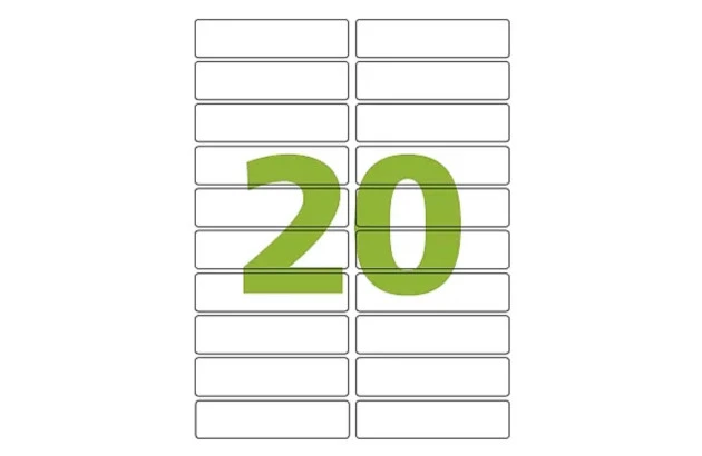 ETIQUETA ADESIVA CARTA 20 25,4X101,6 MM 25 FOLHA BRANCA - IMPRESSORA INJET OU LASER | COLACRIL CC281