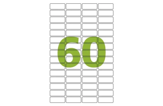 ETIQUETA ADESIVA CARTA 60 16,9X44,45MM 25 FOLHAS BRANCA - IMPRESSORA INJET OU LASER | COLACRIL CC289