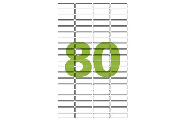 ETIQUETA ADESIVA CARTA 80 12,7X44,45MM 25 FOLHAS BRANCA - IMPRESSORA INJET OU LASER | COLACRIL CC287