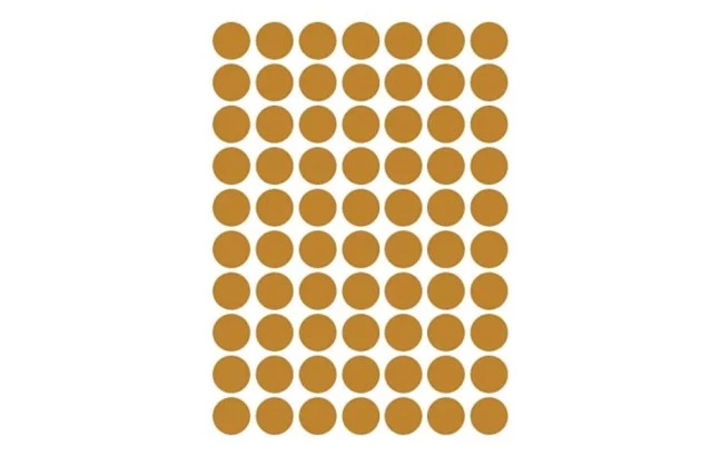 ETIQUETA ADESIVA MULTIUSO REDONDA N° 13MM OURO - 6 FOLHAS 420 ETIQUETAS | COLACRIL 6021OU