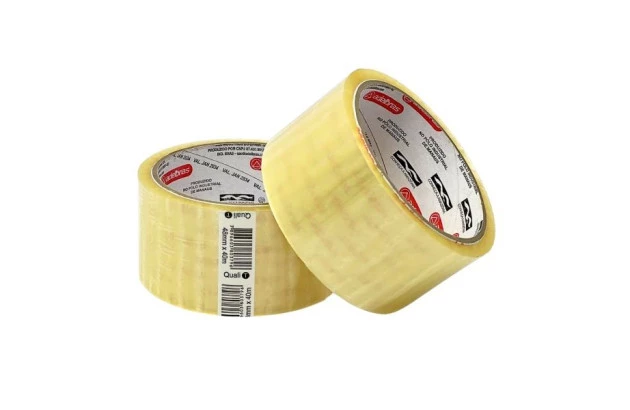 FITA ADESIVA TRANSPARENTE 48MM X 40M - PARA EMBALAGEM QUALITAPE 520 ACRÍLICO BASE ÁGUA | ADELBRAS