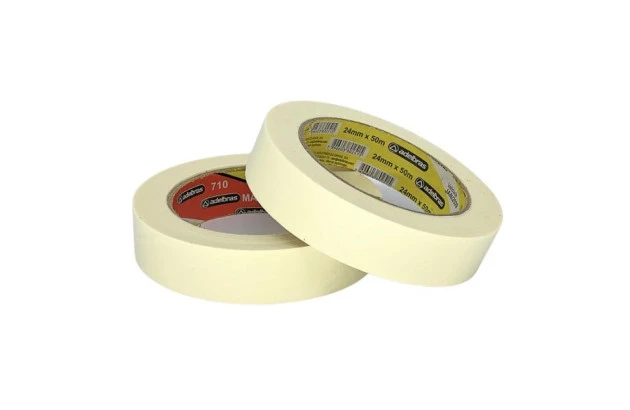 FITA ADESIVA CREPE DE PAPEL BRANCA 24MM X 50M - MASK 710 USO GERAL | ADELBRAS