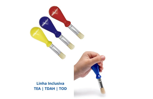 PINCEL ERGONÔMICO PONTA REDONDA COLOR JOY 3 UND INCLUSÃO LEO&LEO 10239