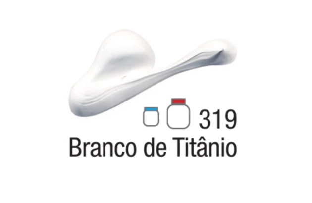 TINTA ACRÍLICA PARA TELA ACRYLIC COLORS 20ML BRANCO DE TITÂNIO 319 - UNIDADE | ACRILEX 13123
