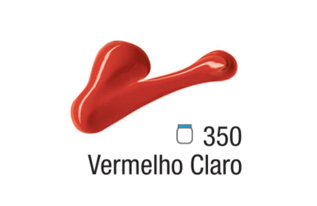 TINTA ACRÍLICA PARA TELA ACRYLIC COLORS 20ML VERMELHO CLARO 350 - UNIDADE | ACRILEX 13123