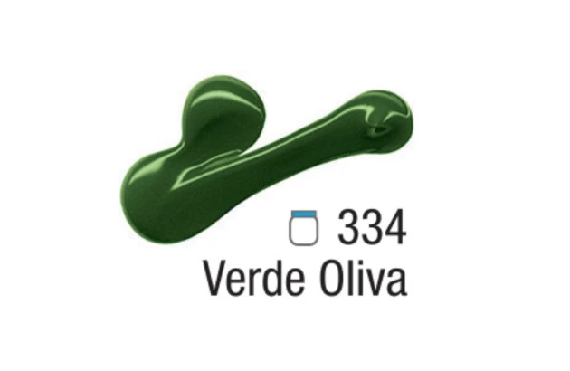 TINTA ACRÍLICA PARA TELA ACRYLIC COLORS 20ML VERDE OLIVA 334 - UNIDADE | ACRILEX 13123