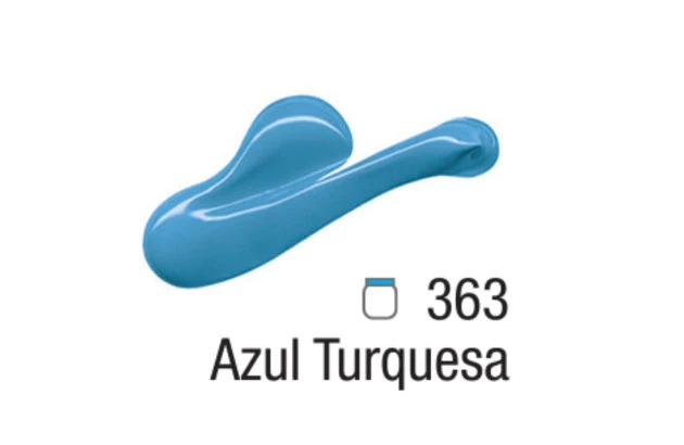 TINTA ACRÍLICA PARA TELA ACRYLIC COLORS 20ML AZUL TURQUESA 363 - UNIDADE | ACRILEX 13123