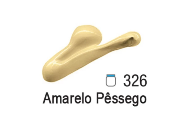 TINTA ACRÍLICA PARA TELA ACRYLIC COLORS 20ML AMARELO PÊSSEGO 326 - UNIDADE | ACRILEX 13123
