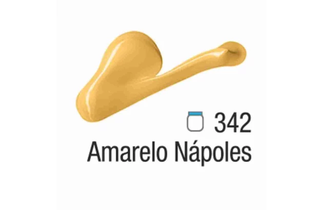 TINTA ACRÍLICA PARA TELA ACRYLIC COLORS 20ML AMARELO NÁPOLES 342 - UNIDADE | ACRILEX 13123