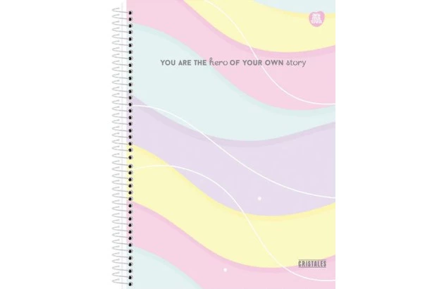 CADERNO CAPA DURA 10 MATERIAS CRISTALES 160 FOLHAS ANIMATIVA