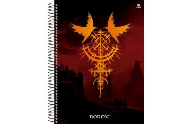 CADERNO CAPA DURA 10 MATERIAS NORDIC 160 FOLHAS ANIMATIVA