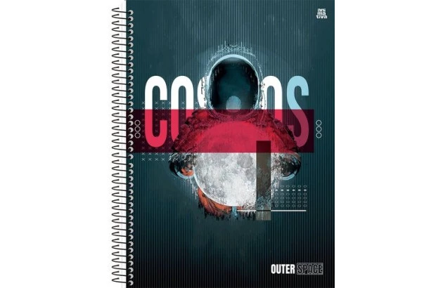 CADERNO CAPA DURA 20 MATERIAS OUTER SPACE 320 FOLHAS ANIMATIVA