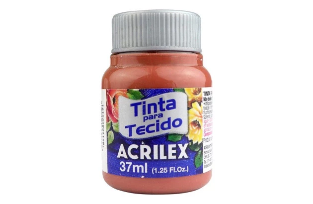 TINTA PARA TECIDO FOSCA 37ML ROSA INGLESA 636 - UNIDADE | ACRILEX 4140