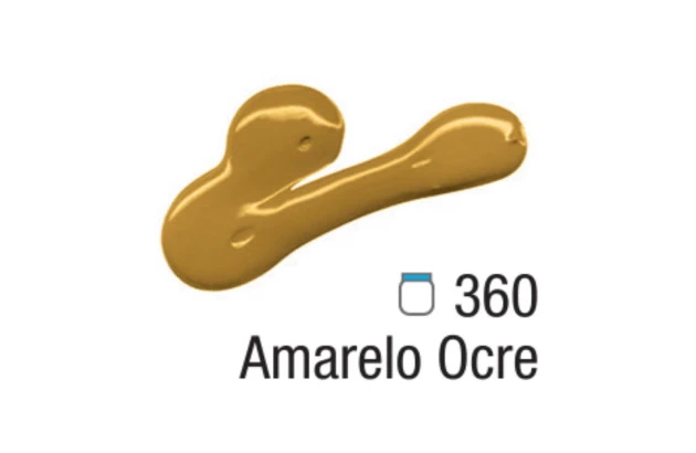 TINTA ACRÍLICA PARA TELA ACRYLIC COLORS 20ML AMARELO OCRE 360 - UNIDADE | ACRILEX 13123