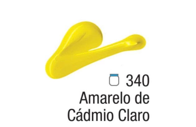 TINTA ACRÍLICA PARA TELA ACRYLIC COLORS 20ML AMARELO DE CÁDMIO CLARO 340 - UNIDADE | ACRILEX 13123
