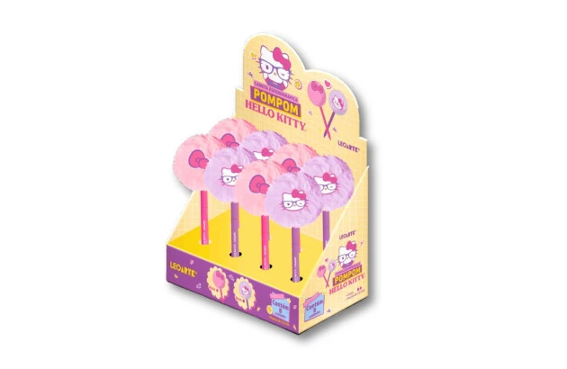 CANETA ESFEROGRÁFICA 1.0 POMPOM HELLO KITTY RS/ RX SORTIDA LEOARTE 10008
