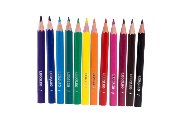 LAPIS DE COR 12 CORES MINI SEXTAVADO 4690 LEONORA