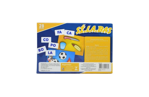 BRINQUEDO EDUCATIVO SILABAS 28 PEÇAS + 4 ANOS COLUNA