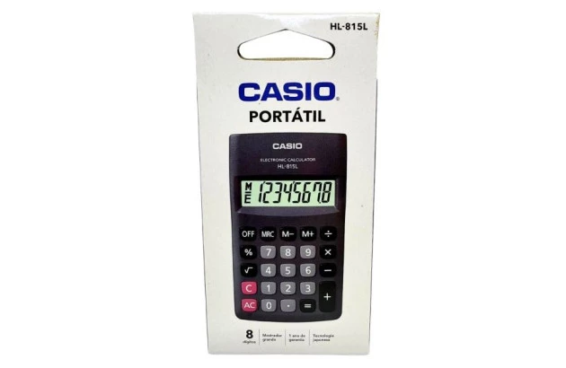 CALCULADORA DE BOLSO CASIO 8 DÍGITOS HL-815L PRETA