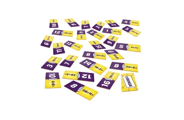 BRINQUEDO EDUCATIVO DOMINÓ DIVISÃO 28 PEÇAS + 7 ANOS | XALINGO