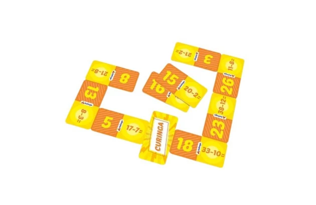 BRINQUENDO EDUCATIVO DOMINÓ SUBTRAÇÃO 28 PEÇAS + 7 ANOS | XALINGO