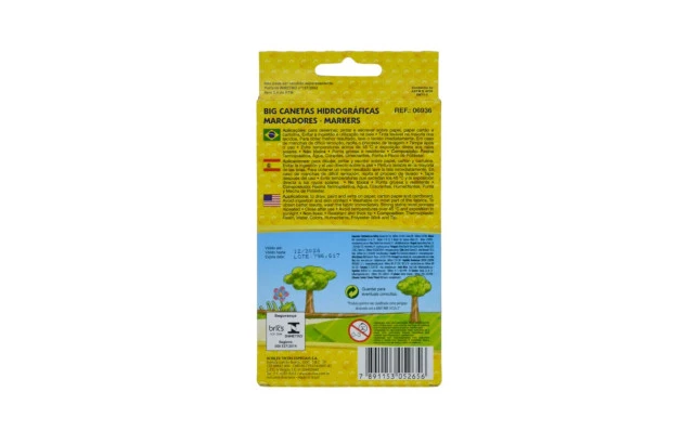 CANETA HIDROGRAFICA 6 CORES JUMBO LAVAVEL 6936 ACRILEX
