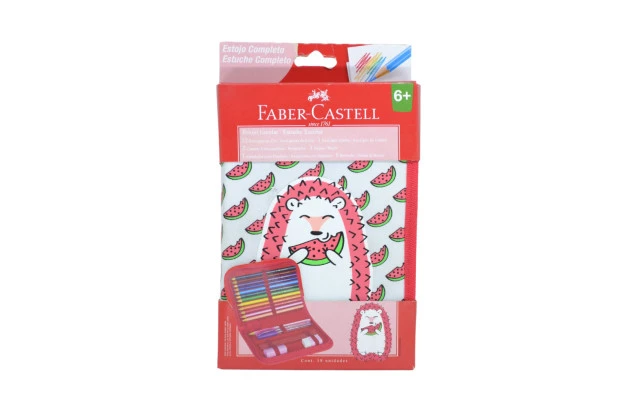 ESTOJO DE NYLON PORCO ESPINHO VERMELHO 18.2220VM FABER CASTELL