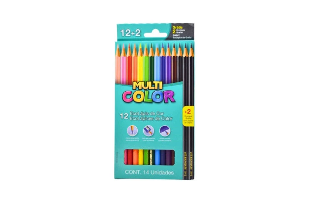 LAPIS DE COR 12 CORES + 2 LAPIS MULTICOLOR FABER CASTELL